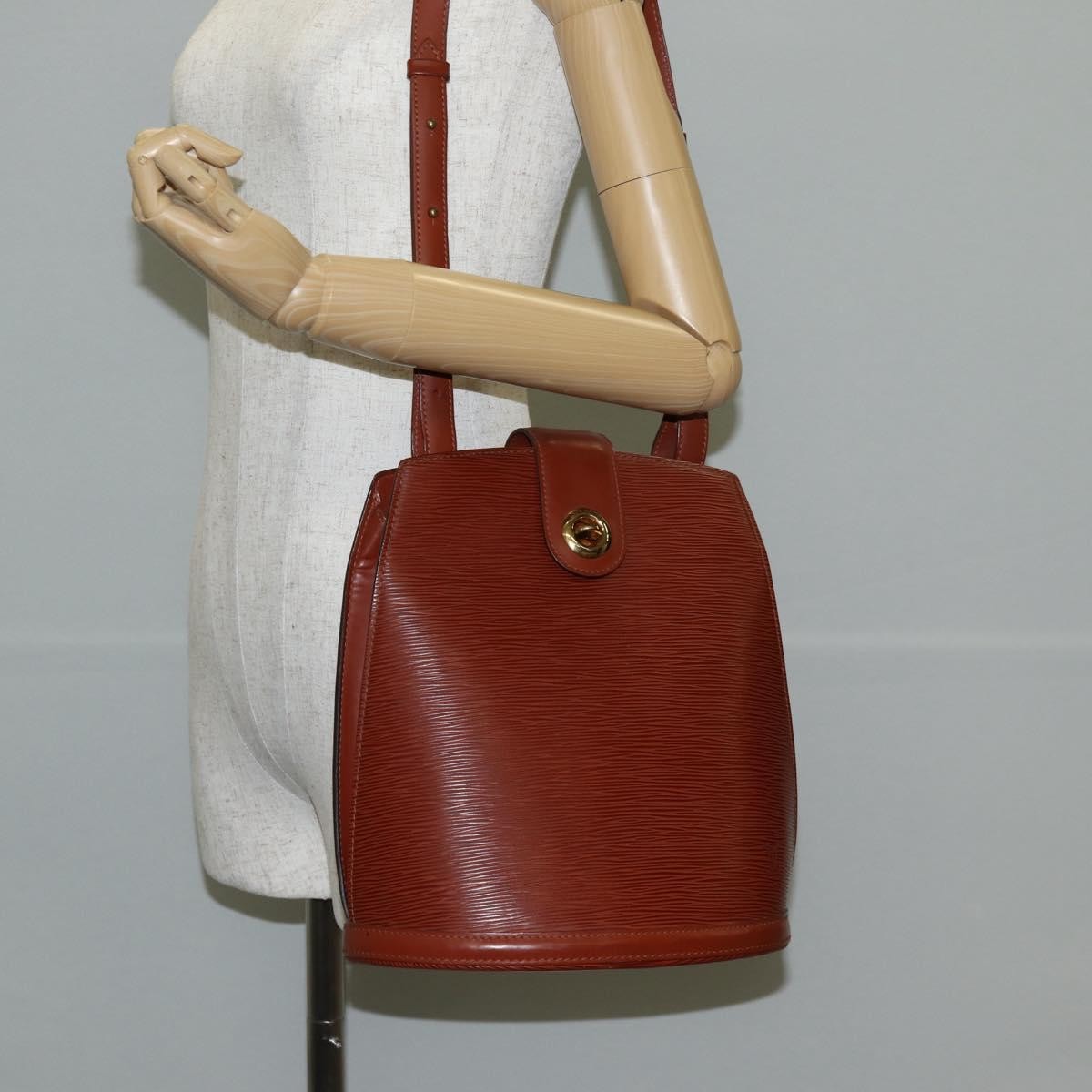 Louis Vuitton Cluny Shoulder Bag Epi Leather, BROWN, LEATHER, Shoulder bag