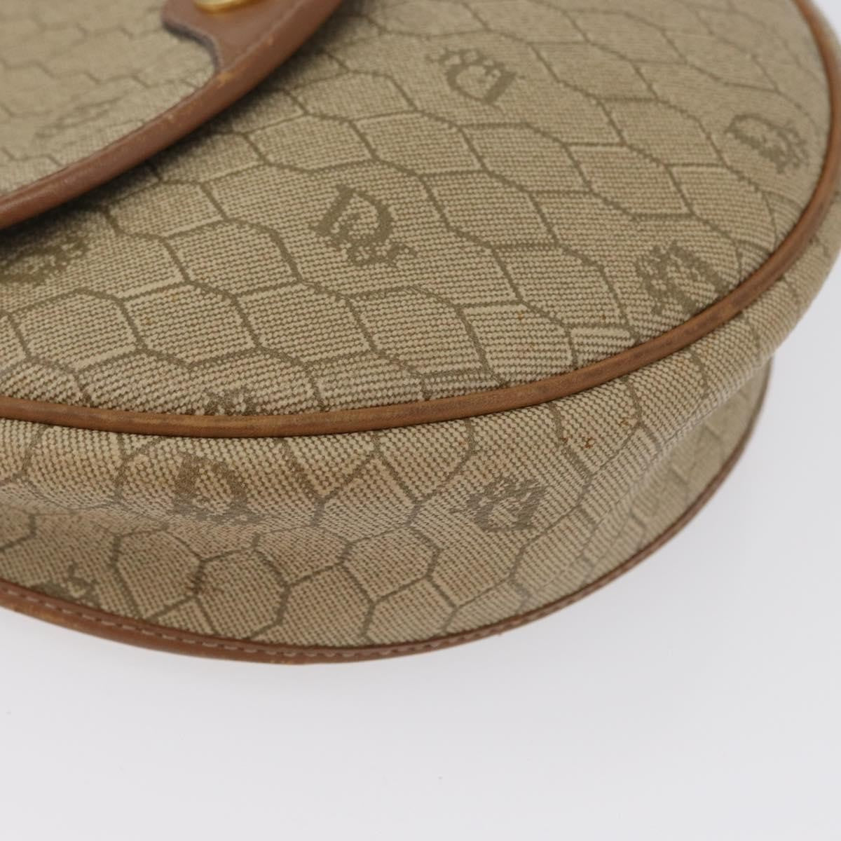 Christian Dior Vintage Honeycomb Flap Crossbody Bag Canvas and Leather, BEIGE, CANVAS, Shoulder bag