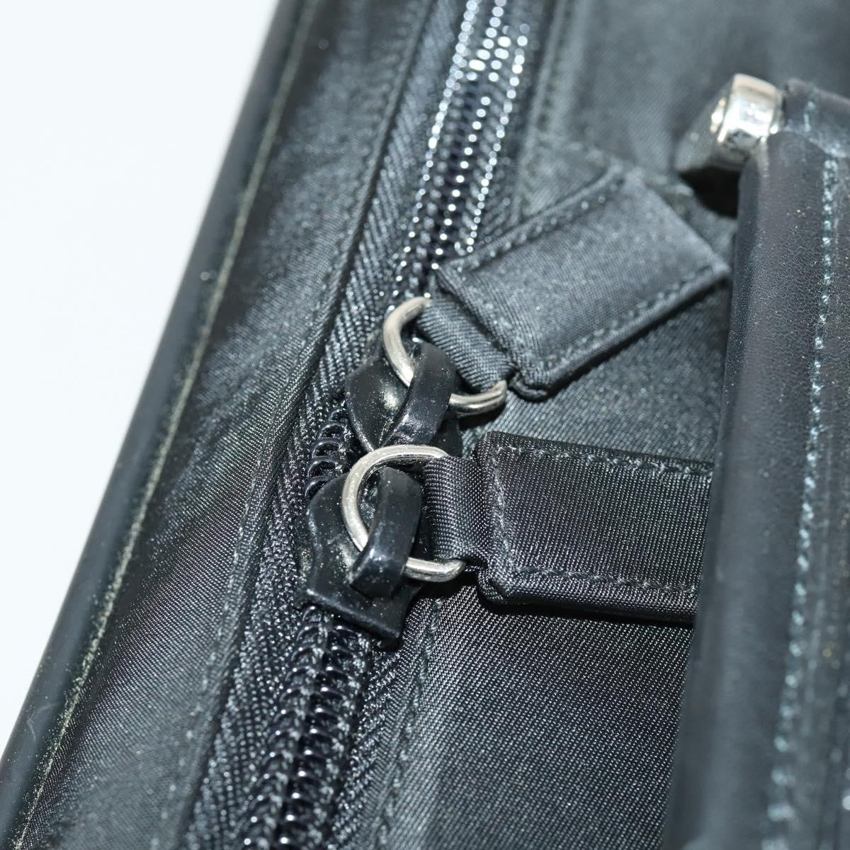 Prada Convertible Front Pocket Briefcase Tessuto with Saffiano Leather, Black, Nylon, Briefcase