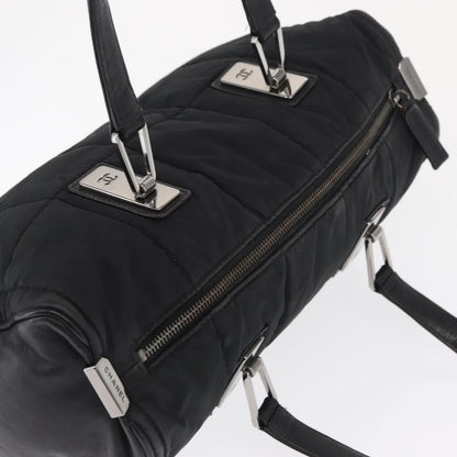 Chanel Square Stitch Boston Bag Quilted Nylon, BLACK, NYLON, Travel bag