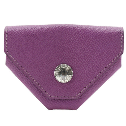 Hermes Le 24 Coin Purse Leather, PURPLE, LEATHER, Wallets