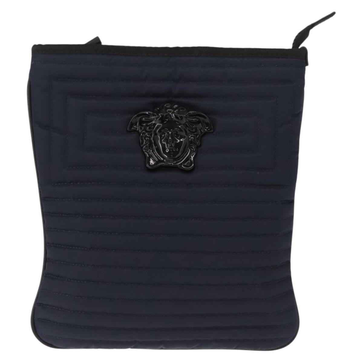 Versace Vintage Shoulder Bag Nylon, Navy, Nylon, Shoulder Bag