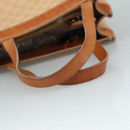 Celine Vintage Macadam Handbag Macadam, "Beige,Brown,Gold", PVC,Leather,Canvas, Handbag