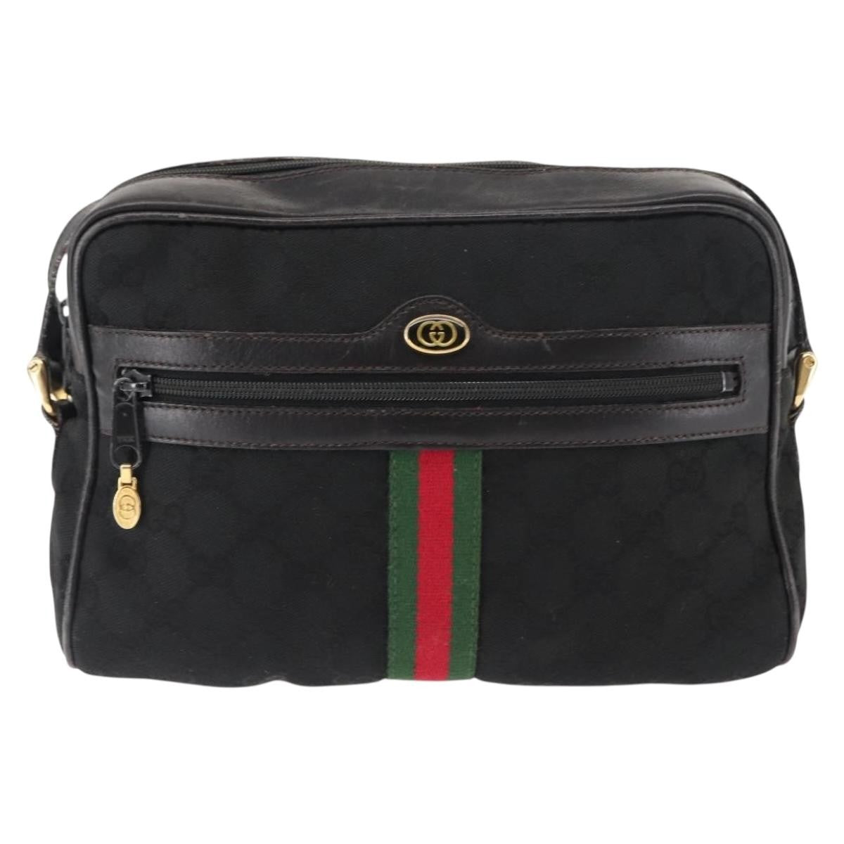 Gucci Ophidia Shoulder Bag GG Coated Canvas, BLACK, CANVAS, Shoulder bag