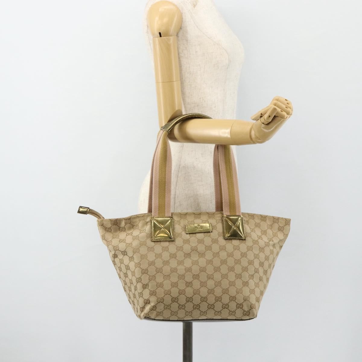 Gucci Web Zip Tote GG Canvas, Beige, Canvas, Tote Bag