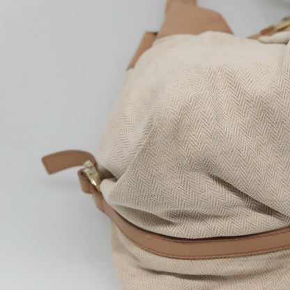 Bvlgari Chandra Hobo Canvas and Leather, Beige, Canvas, Tote Bag