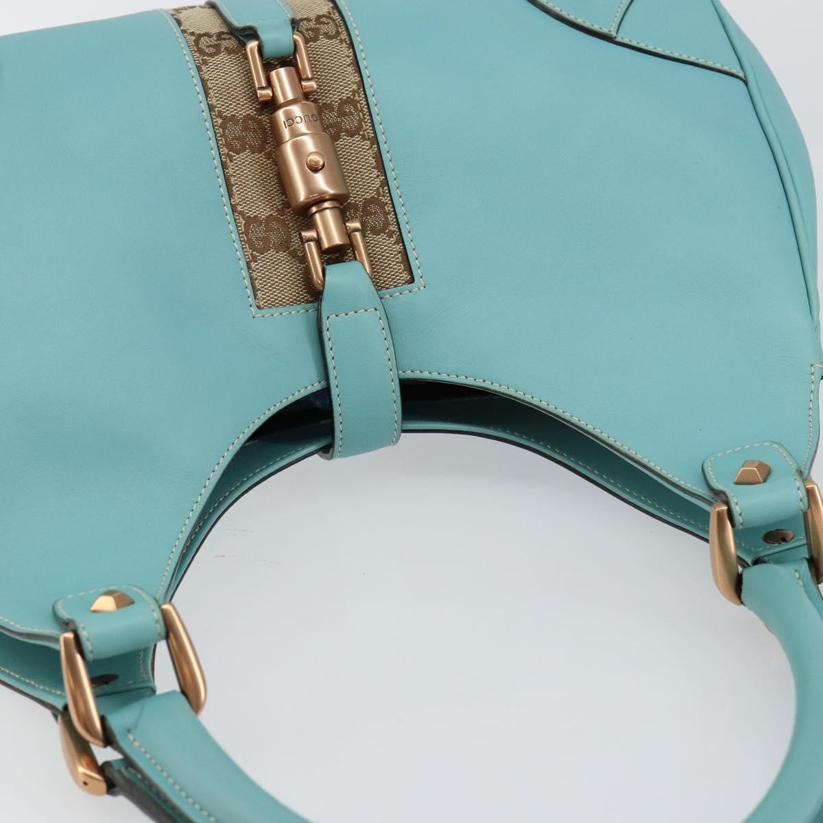 Gucci Joy Bardot Hobo Leather, BLUE, LEATHER, Shoulder bag
