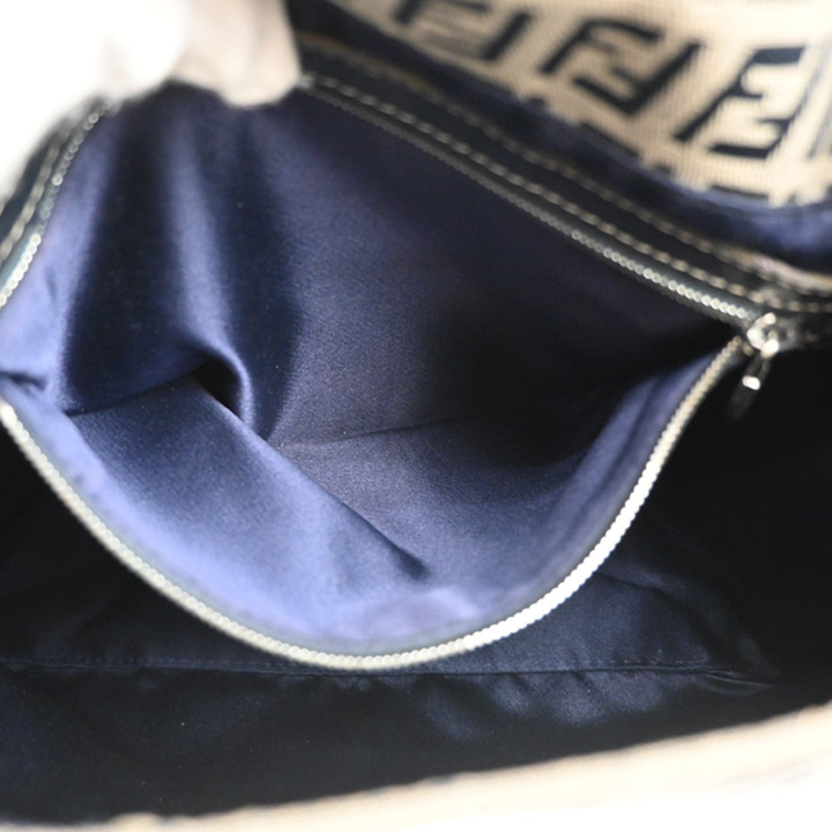 Fendi Mamma Baguette Zucca canvas, NAVY, CANVAS, Shoulder bag