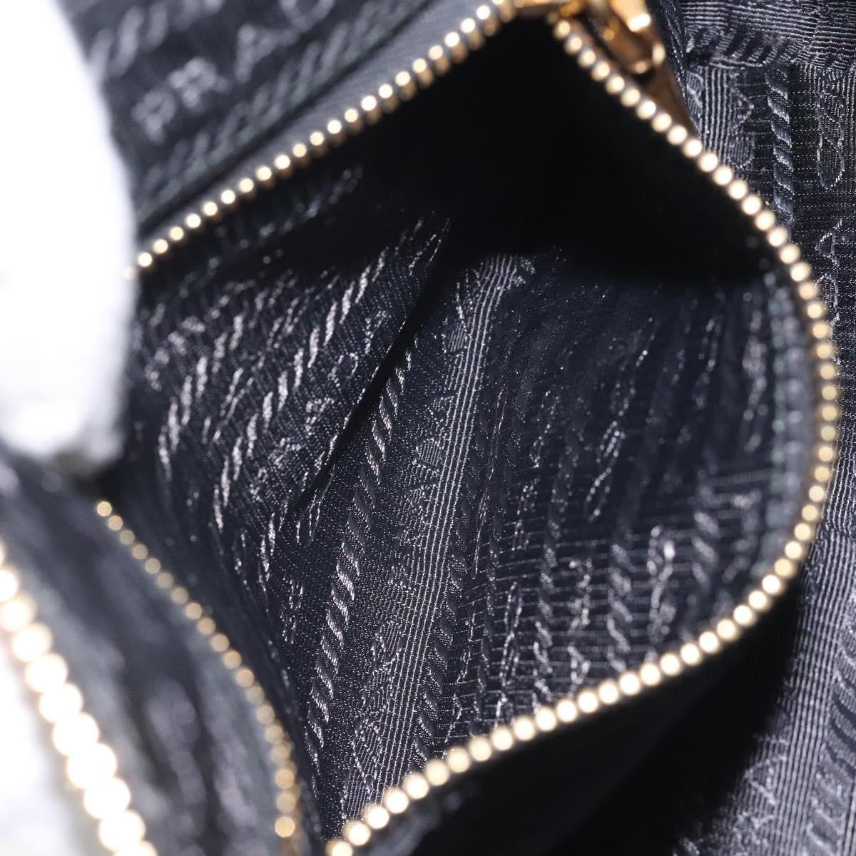Prada Vintage Pouch Embroidery Nylon, BLACK, NYLON, Clutche & pouche