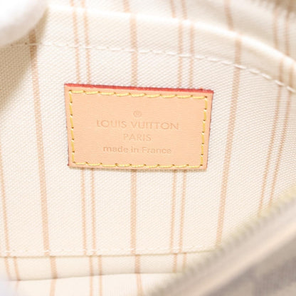 Louis Vuitton Neverfull Pochette Damier, WHITE, CANVAS, Clutche & pouche