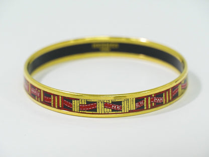 Hermes Enamel Bracelet Metal and enamel, GOLD, GOLD_PLATED, Bracelet