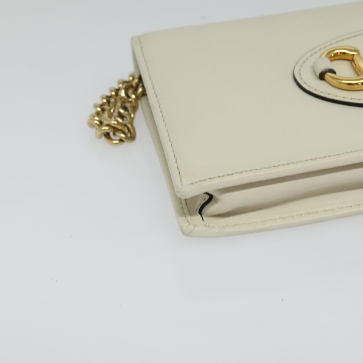 Gucci Horsebit 1955 Chain Wallet Leather, WHITE, LEATHER, Wallets