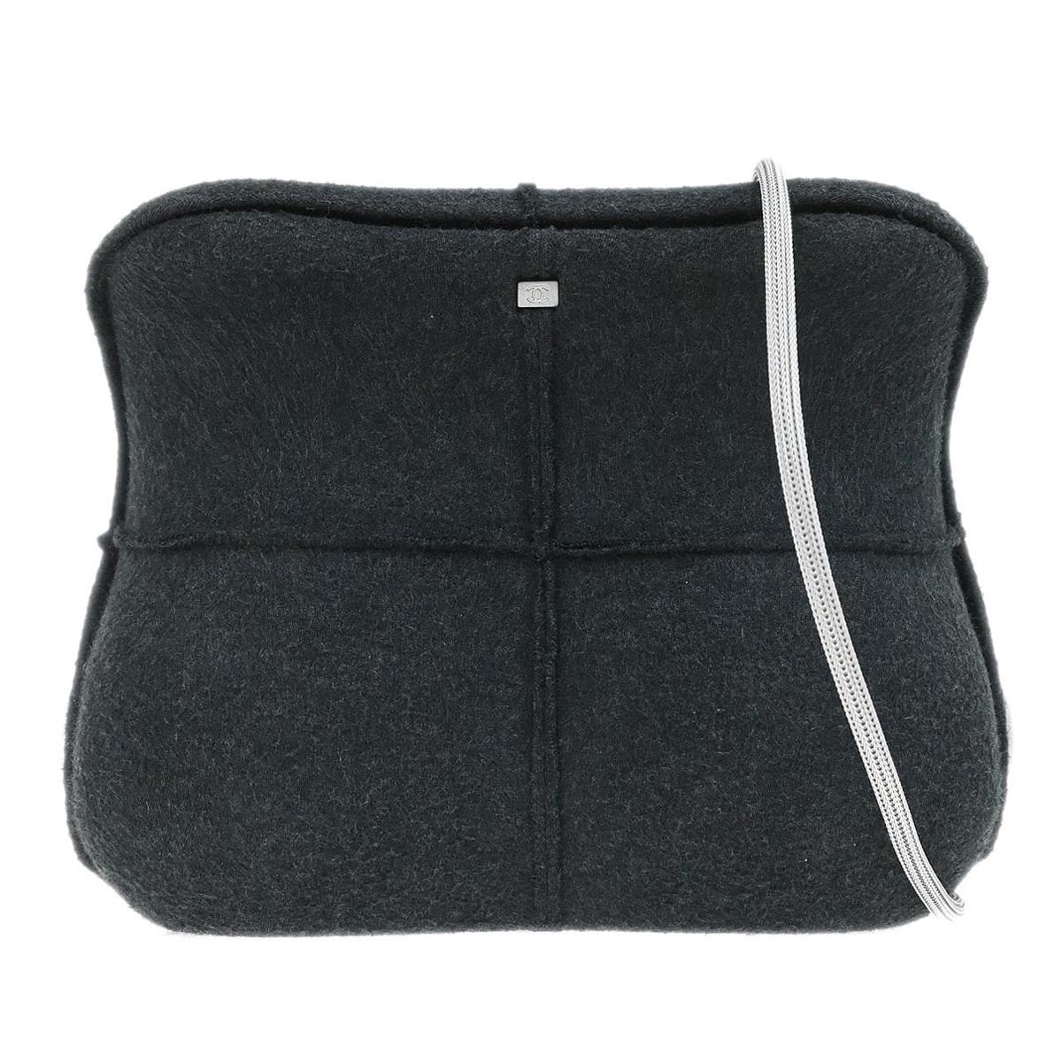 Chanel Millennium Shoulder Bag Felt, Gray, Canvas, Shoulder Bag