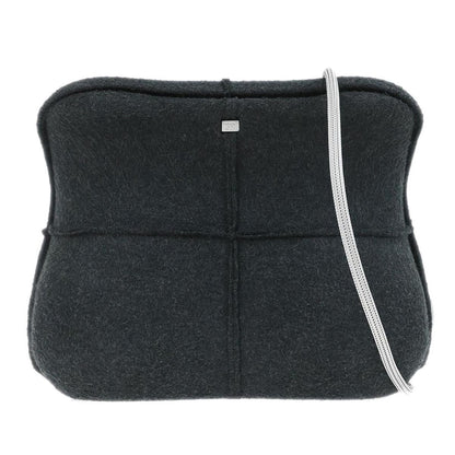 Chanel Millennium Shoulder Bag Felt, Gray, Canvas, Shoulder Bag