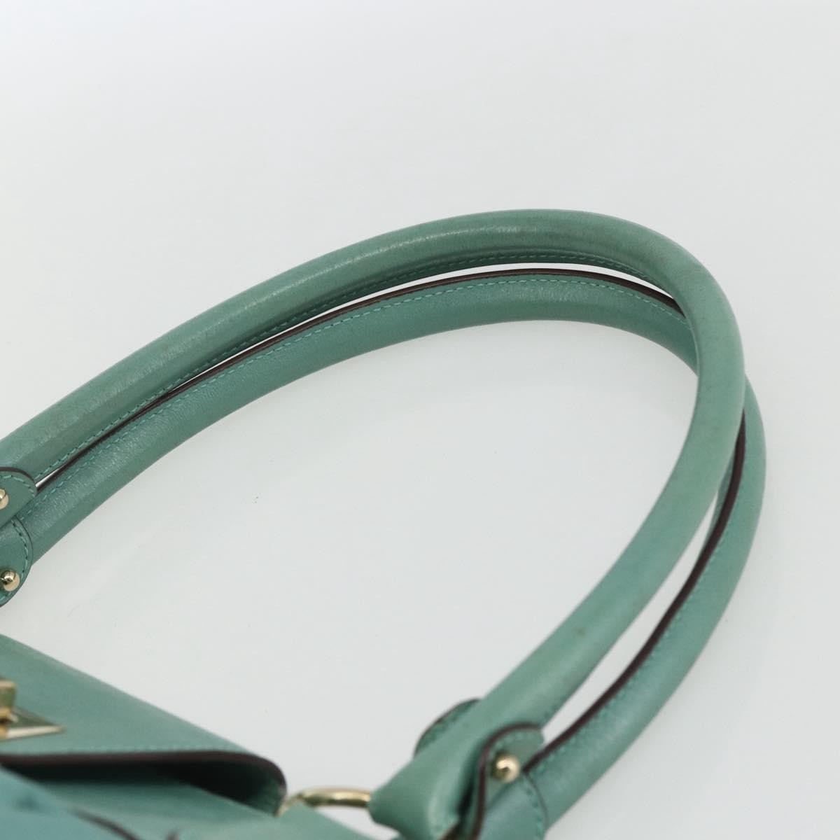 Salvatore Ferragamo Gancini handbag Leather, GREEN, LEATHER, Handbag