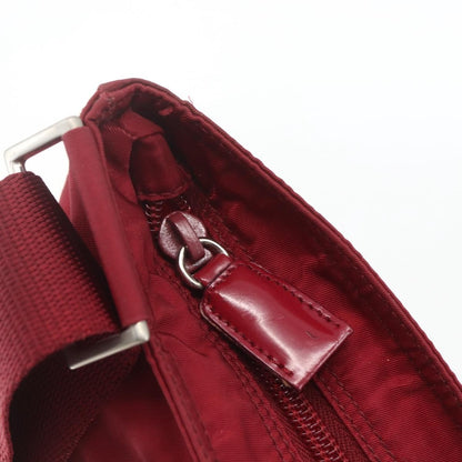 Prada Zip Top Messenger Bag Tessuto, RED, NYLON, Shoulder bag