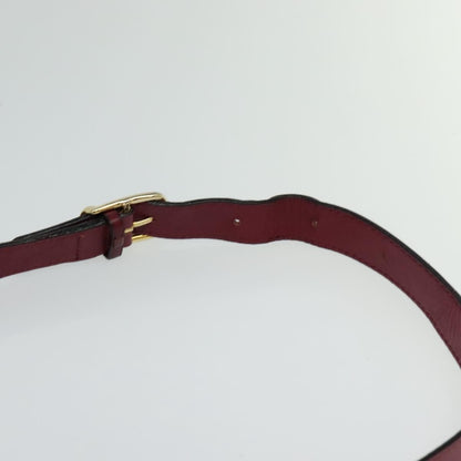 Celine Circle logo Leather, BURGUNDY, LEATHER, Shoulder bag