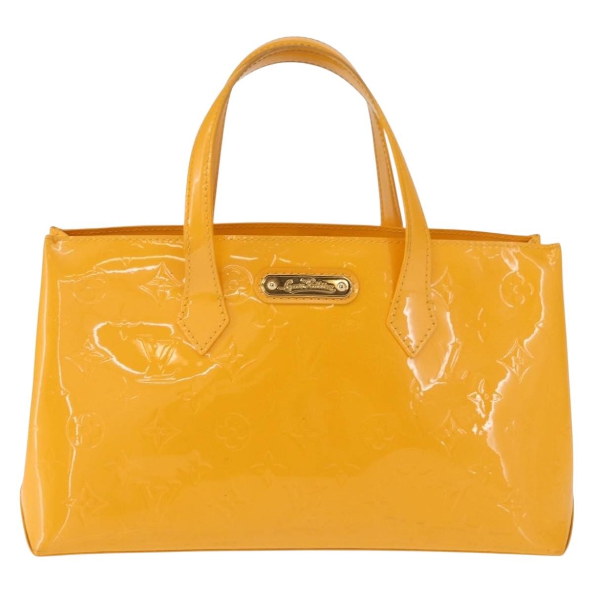 Louis Vuitton Wilshire Handbag Monogram Vernis, YELLOW, PATENT_LEATHER, Handbag