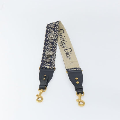 Christian Dior Adjustable Shoulder Strap Oblique Canvas, NAVY, CANVAS, Straps