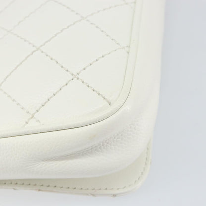 Chanel Vintage Timeless CC Adjustable Shoulder Bag Quilted Calfskin, White, Leather, Shoulder Bag