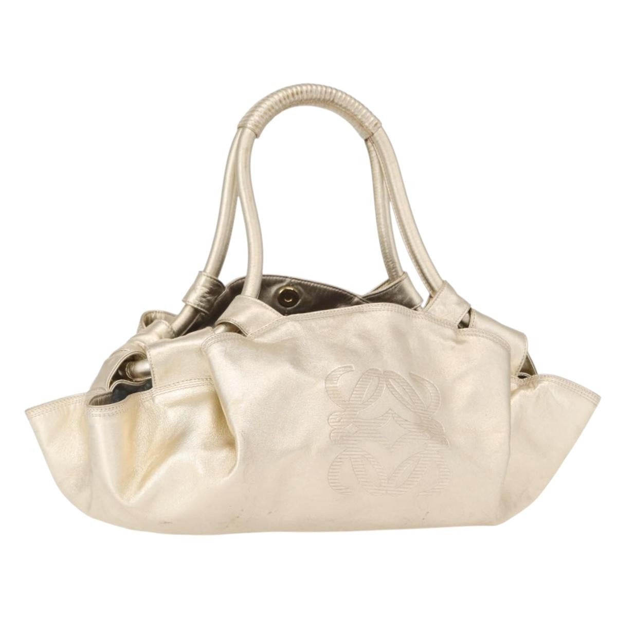 Loewe Aire Shoulder Bag Leather, GOLD, LEATHER, Shoulder bag