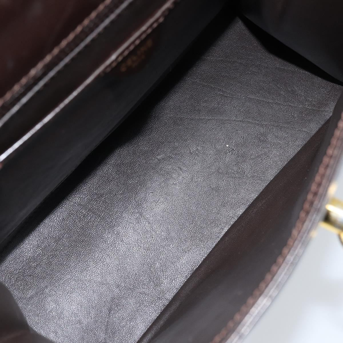 Celine Vintage Logo Top Handle Bag Leather, BROWN, LEATHER, Handbag