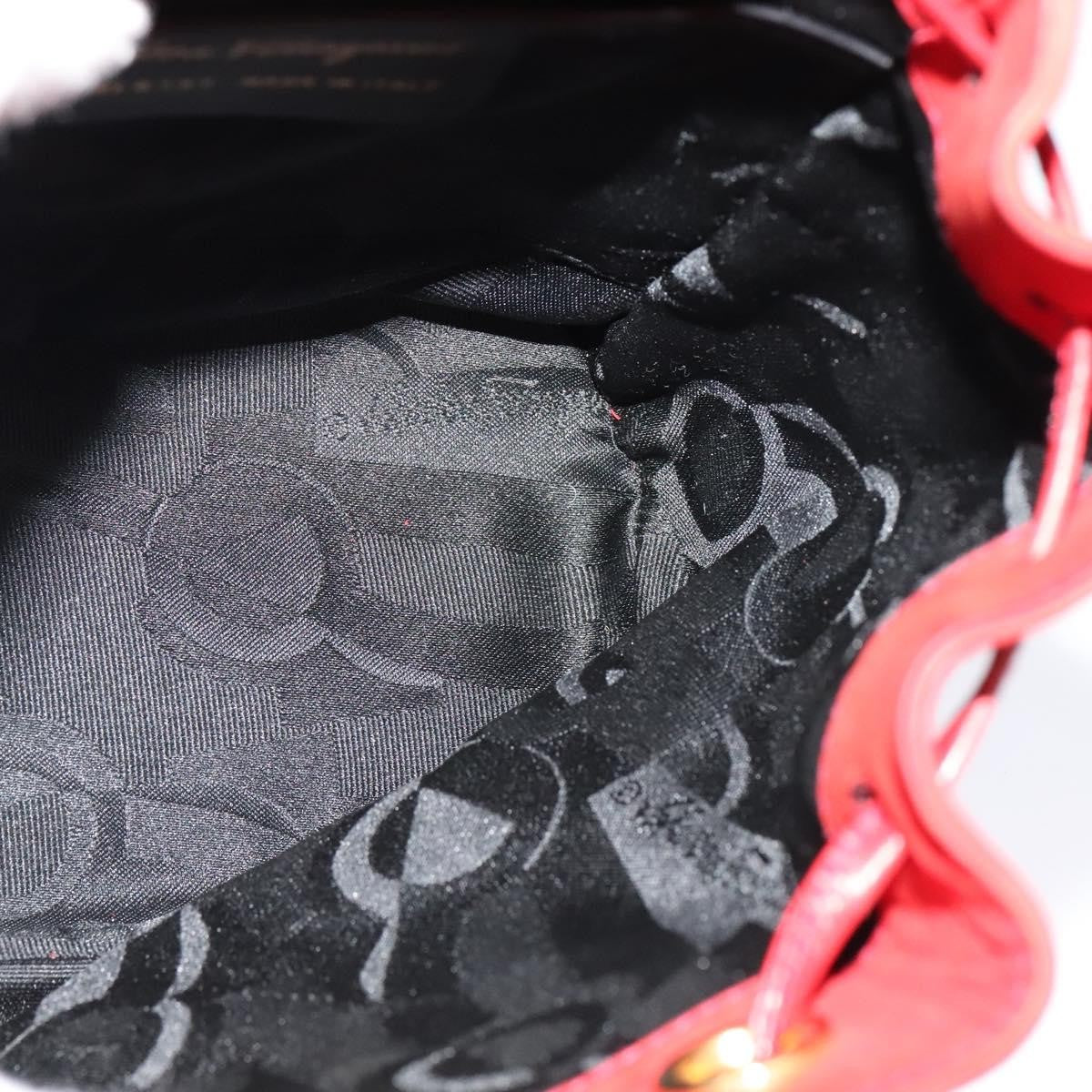 Salvatore Ferragamo Gancini Backpack Suede, RED, SUEDE, Backpack