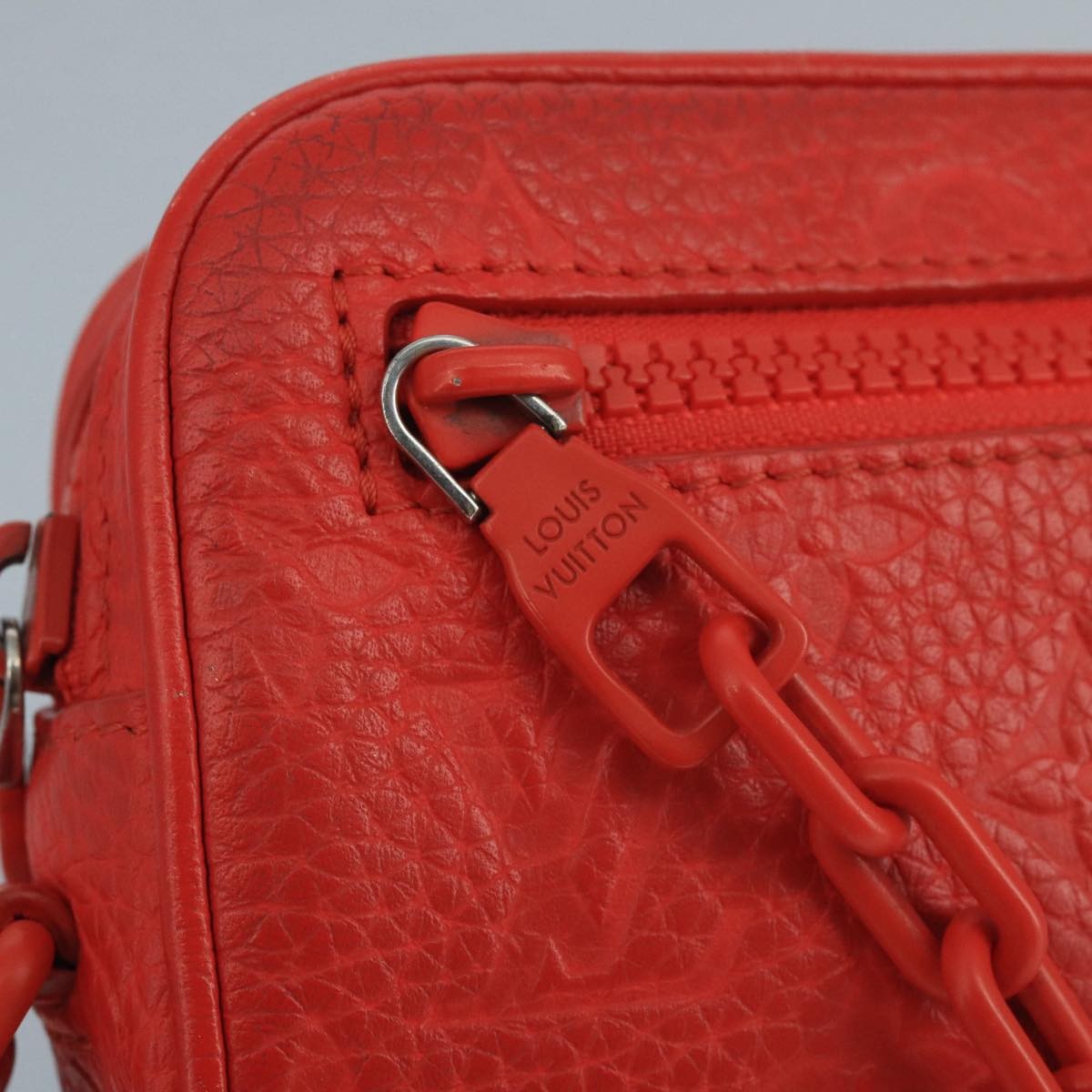 Louis Vuitton Solar Ray Pochette Volga Monogram Taurillon Leather, RED, LEATHER, Clutche & pouche