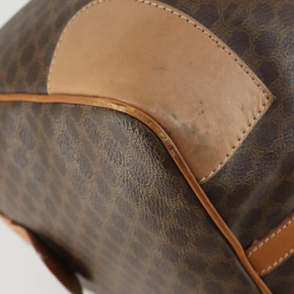 Celine Vintage Macadam Boston bag Canvas and Leather, BROWN, CANVAS, Travel bag