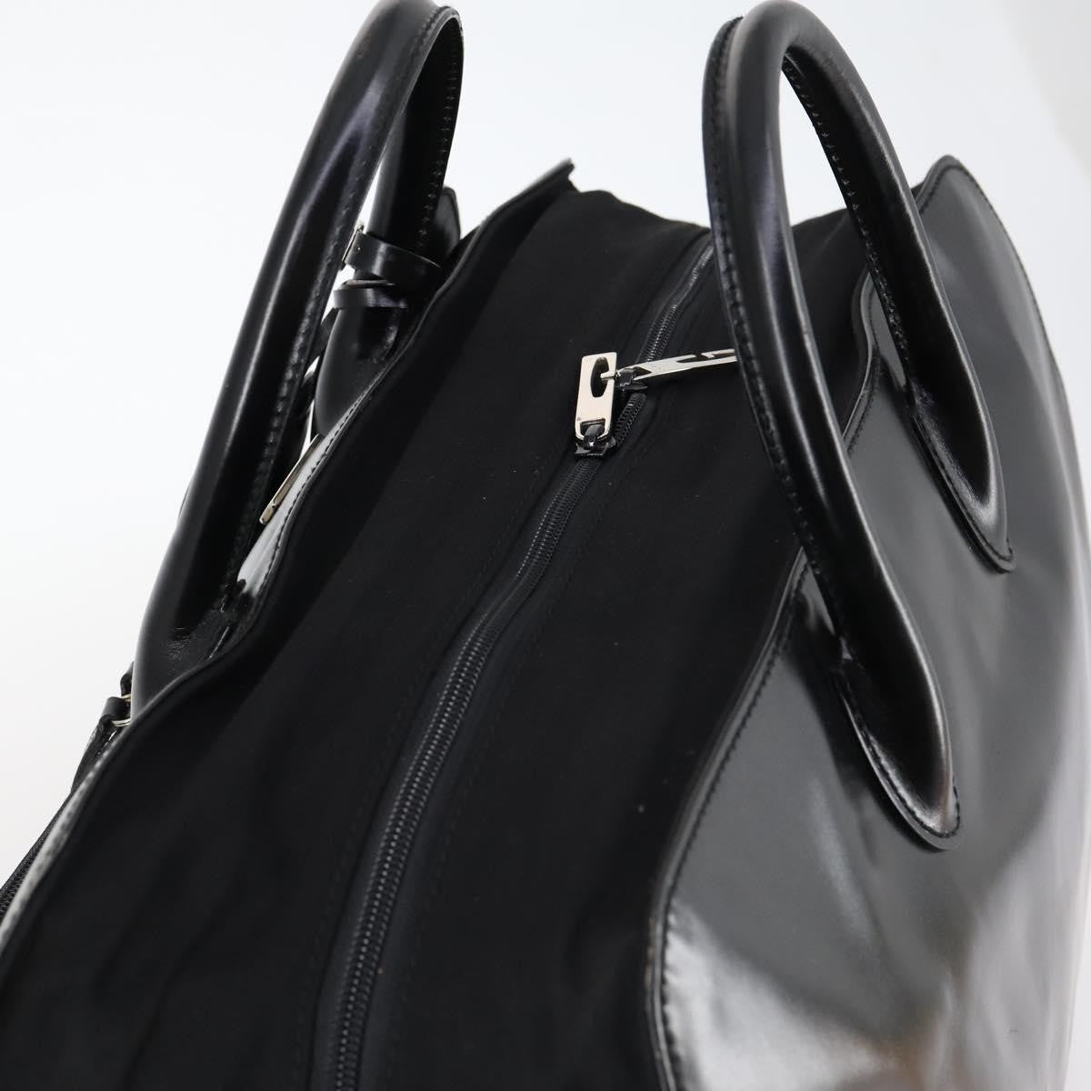 Gucci Travel Boston Bag Leather with Nylon, BLACK, LEATHER, Travel bag