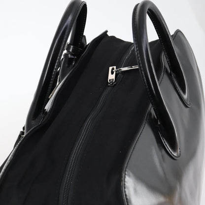 Gucci Travel Boston Bag Leather with Nylon, BLACK, LEATHER, Travel bag