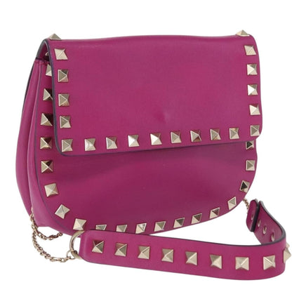 Valentino Garavani Rockstud Saddle Crossbody Bag Leather, PINK, LEATHER, Clutche & pouche