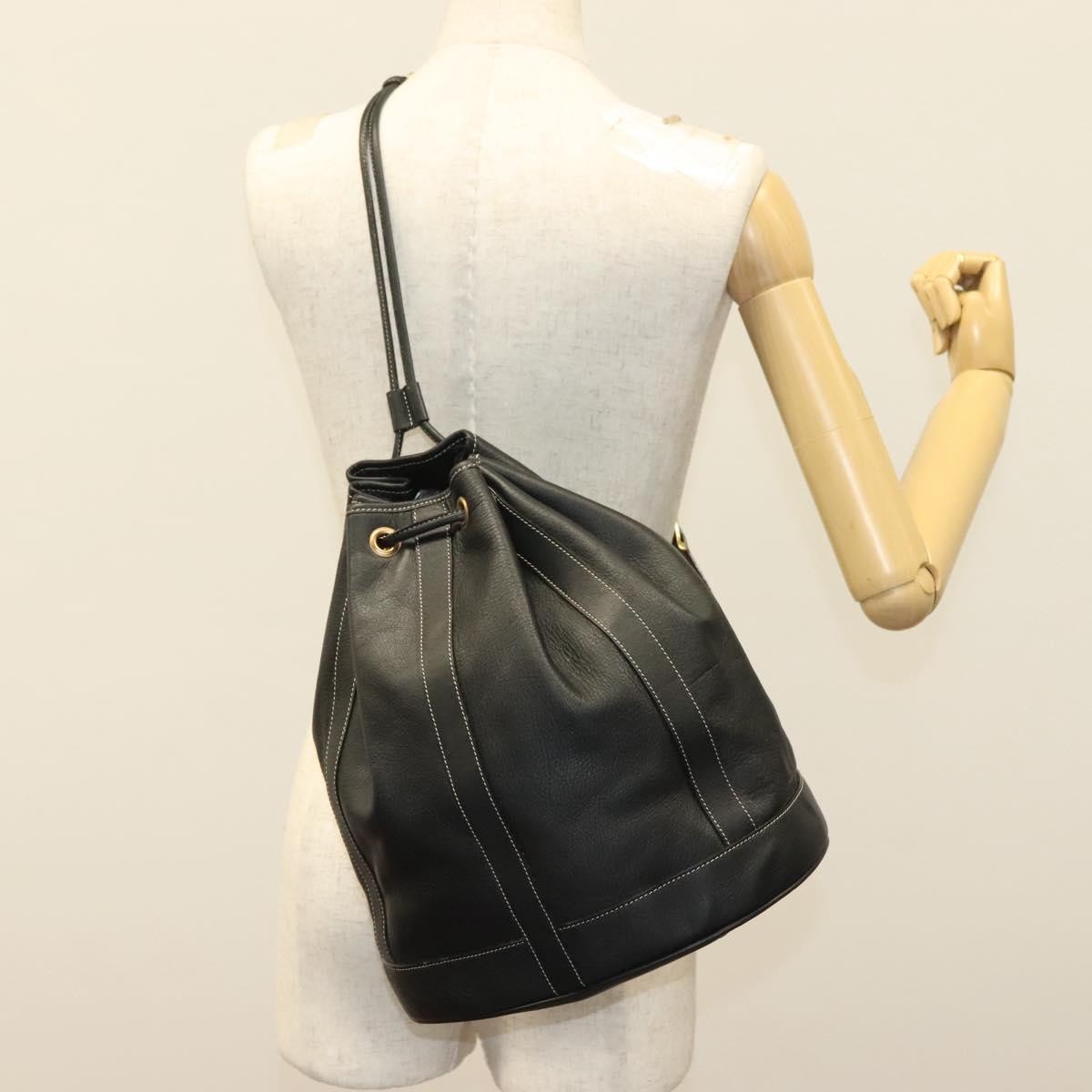 Bally Vintage Shoulder Bag Leather, BLACK, LEATHER, Shoulder bag