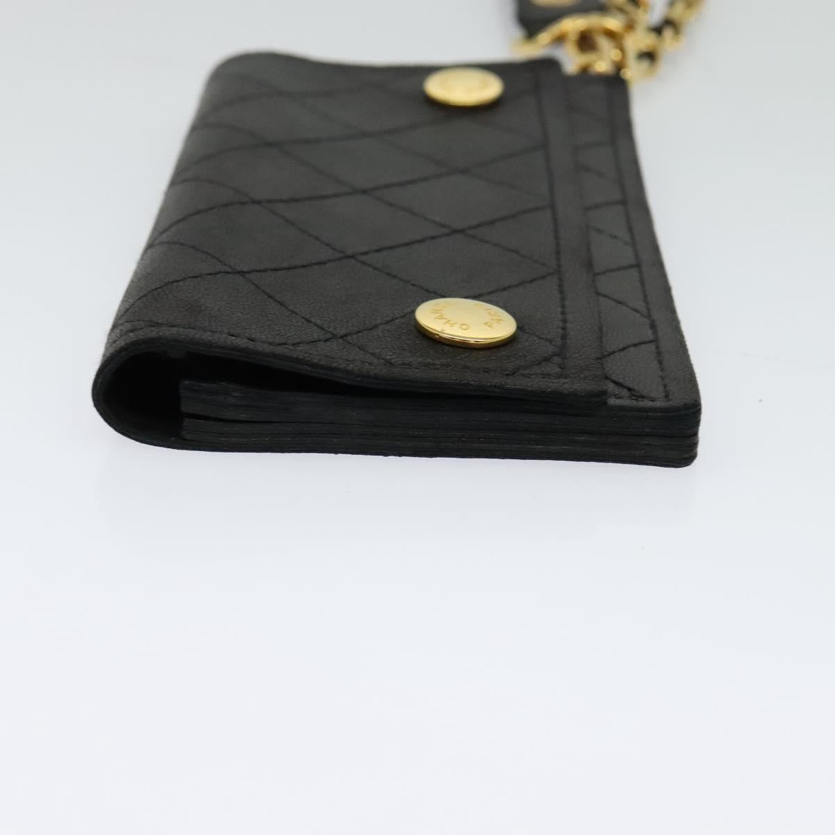 Chanel Classic Card Holder on Chain Wristlet Leather, BLACK, LEATHER, Wallets