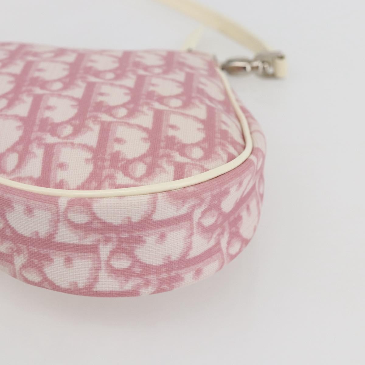 Christian Dior Vintage Saddle Bag Diorissimo Canvas, PINK, CANVAS, Shoulder bag