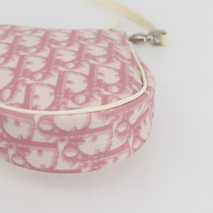 Christian Dior Vintage Saddle Bag Diorissimo Canvas, PINK, CANVAS, Shoulder bag