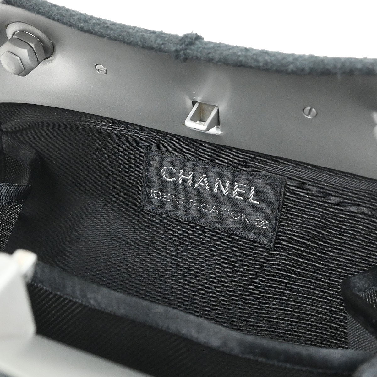 Chanel Millennium Shoulder Bag Felt, Gray, Canvas, Shoulder Bag