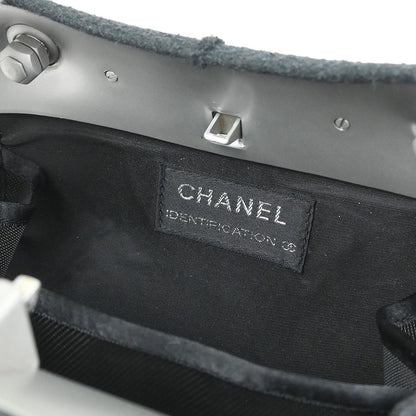 Chanel Millennium Shoulder Bag Felt, Gray, Canvas, Shoulder Bag