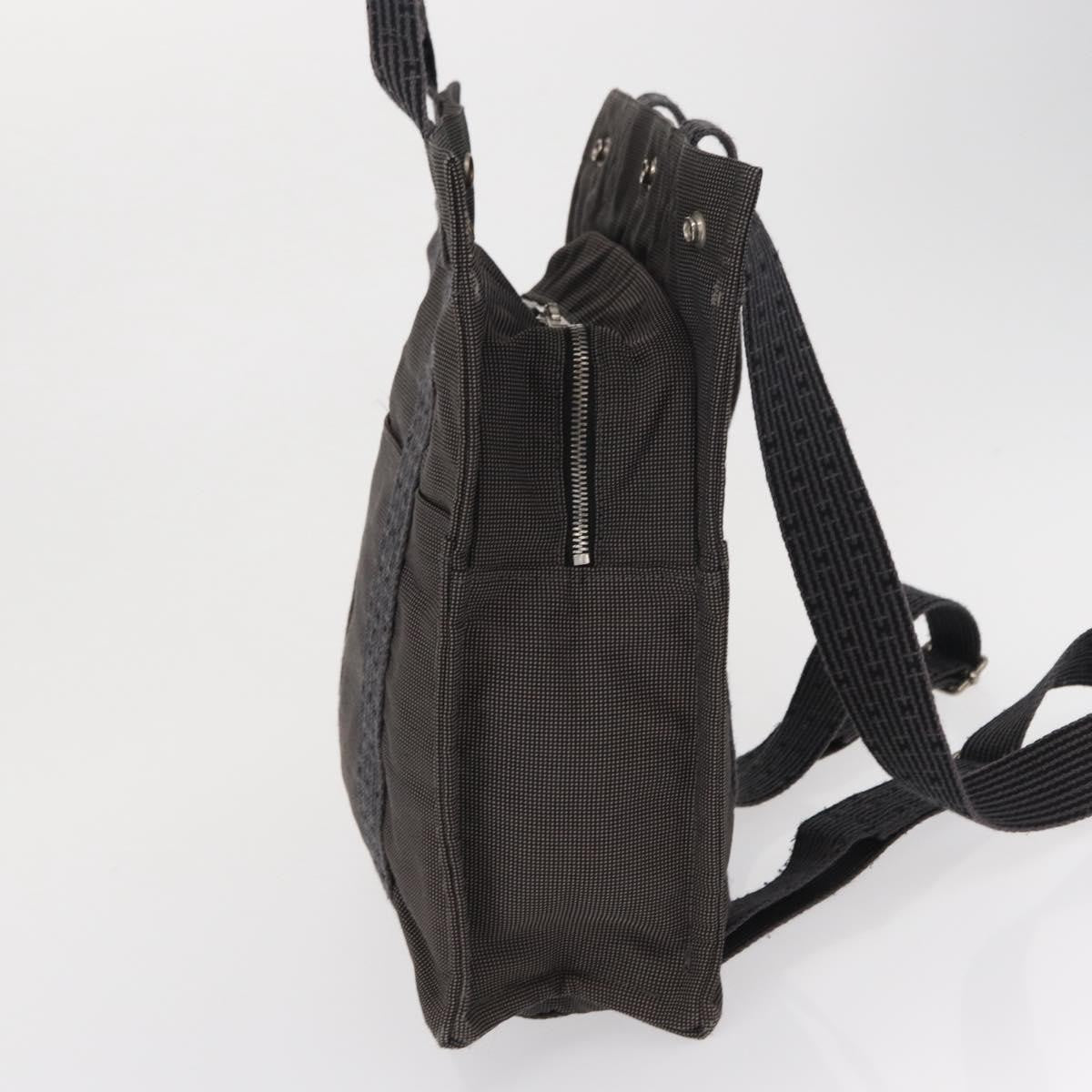 Hermes Herline Backpack Canvas, GRAY, CANVAS, Backpack