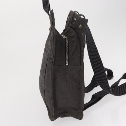 Hermes Herline Backpack Canvas, GRAY, CANVAS, Backpack