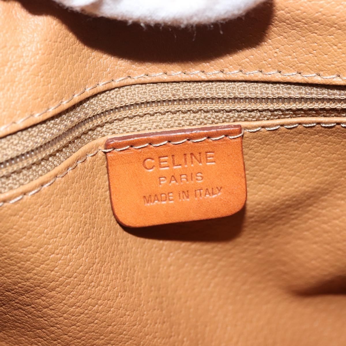 Celine Vintage Macadam Handbag Canvas and Leather, BROWN, CANVAS, Handbag