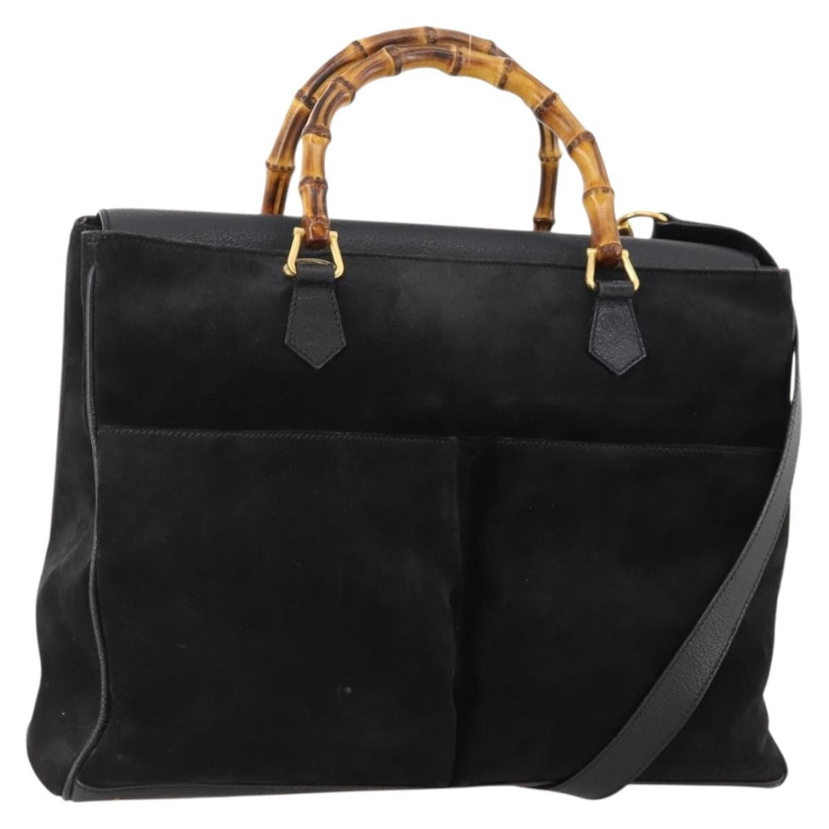 Gucci Bamboo tote bag Suede, Black, Suede, Tote Bag