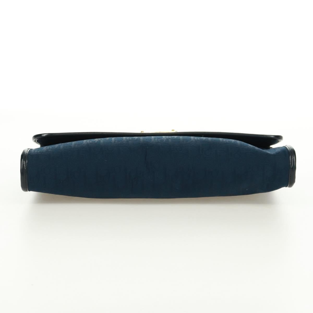 Christian Dior Vintage Chain Flap Shoulder Bag Diorissimo Canvas, Navy, Canvas, Shoulder Bag