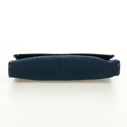 Christian Dior Vintage Chain Flap Shoulder Bag Diorissimo Canvas, Navy, Canvas, Shoulder Bag