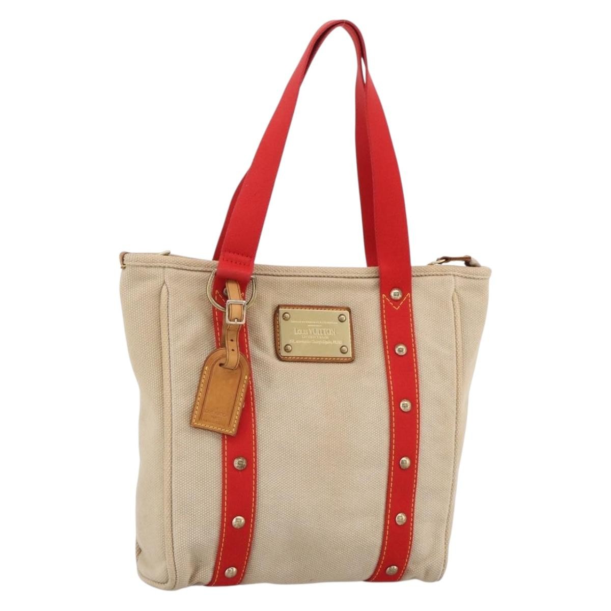 Louis Vuitton Antigua Tote Canvas, BEIGE, CANVAS, Tote bag