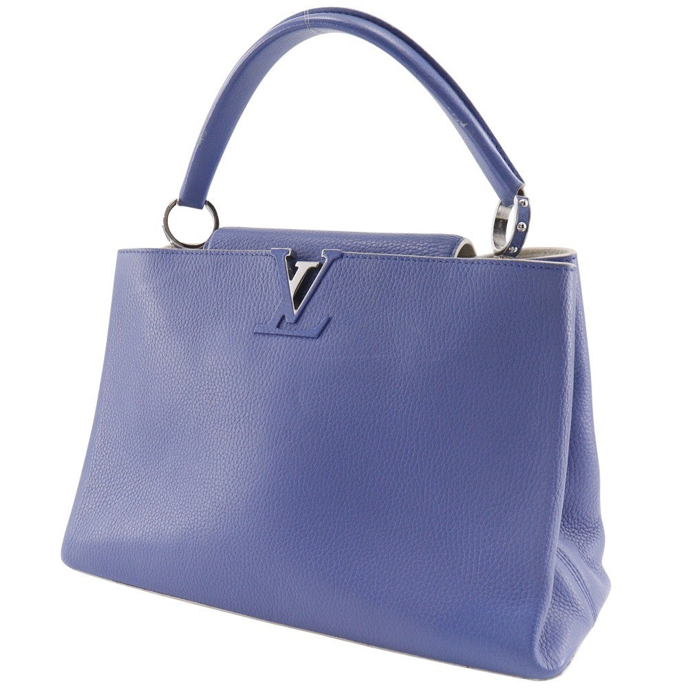 Louis Vuitton Capucines Bag Leather, BLUE, LEATHER, Handbag