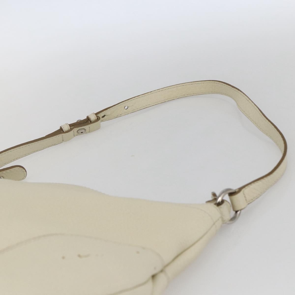 Salvatore Ferragamo Gancini Shoulder Bag Leather, WHITE, LEATHER, Shoulder bag