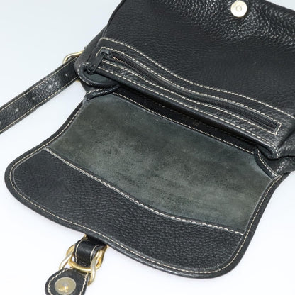Celine Shoulder Bag Leather, BLACK, LEATHER, Shoulder bag