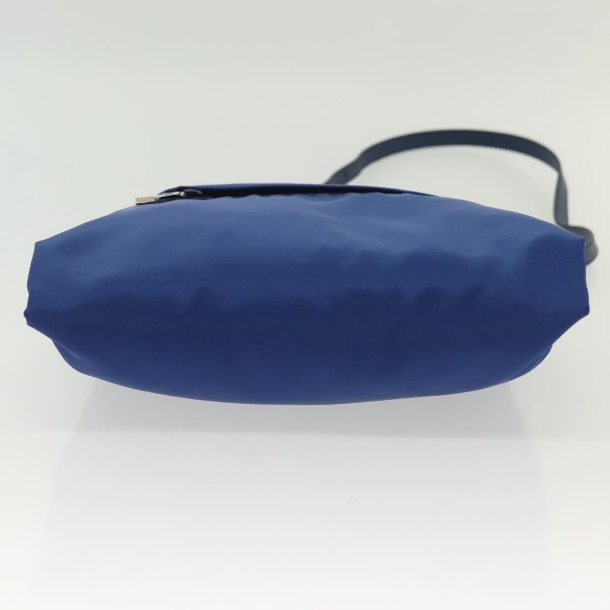 Prada Flat Messenger Tessuto with Leather, Blue, Nylon, Shoulder Bag