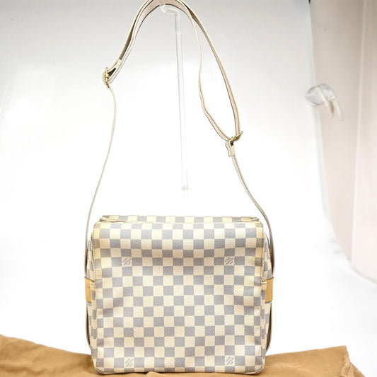 Louis Vuitton Naviglio Handbag Damier, WHITE, CANVAS, Shoulder bag